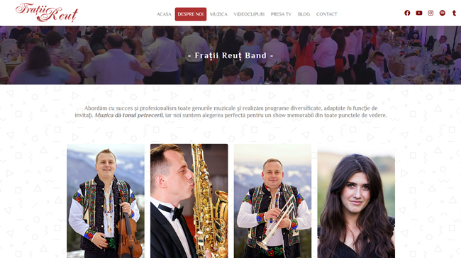 Website de prezentare Frații Reut – branding digital pentru artiști de renume