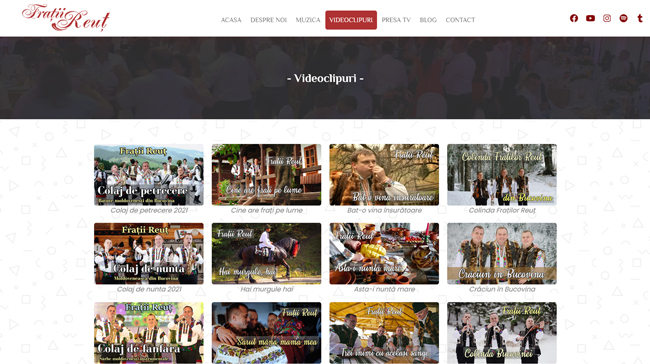 Website de prezentare Frații Reut – branding digital pentru artiști de renume